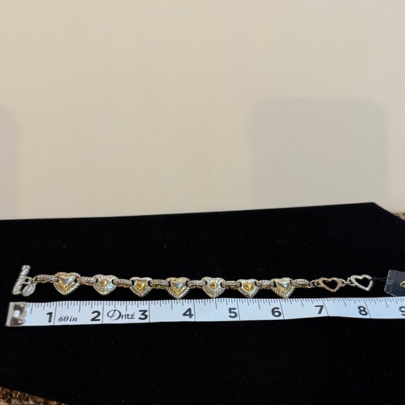Cookie Lee Gold and Silver Heart Bracelet - Picture 4 of 4
